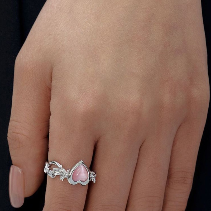 แหวนนิ้วมือ-แบบเปิด-รูปหัวใจ-ปรับขนาดได้-เครื่องประดับ-แฟชั่นคู่รัก-สําหรับผู้หญิง