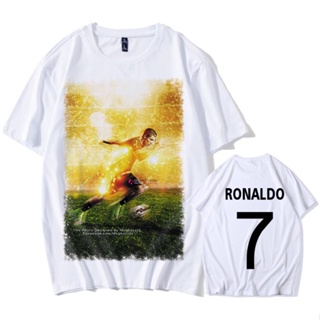 เสื้อยืดคอกลม❁☾☸Cristiano Ronaldo R7 World Cup ชุดฟุตบอล Summer Youth รอบคอแขนสั้นเสื้อยืดS-4XL