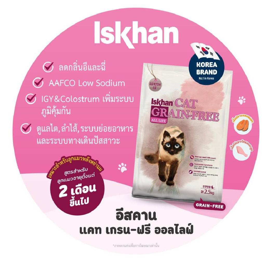 iskhan-cat-อาหารเม็ดสูตรสำหรับลูกแมวอายุตั้งแต่-3-เดือน-ขึ้นไป-grain-free-all-life-ขนาด-2-5-กิโลกรัม