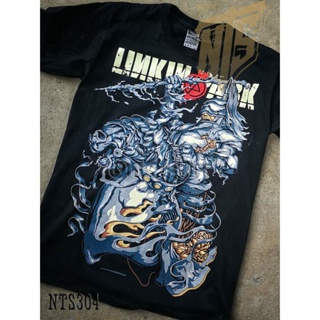 Linkin Park LP เสิ้อยืดดำ เสื้อยืดชาวร็อค เสื้อวง New Type System  Rock brand Sz. S M L XL XXLเสื้อยืด_22