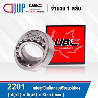 2201 UBC ตลับลูกปืนเม็ดกลมปรับแนวได้เอง ( SELF ALIGNING BALL BEARINGS ) เพลาตรง