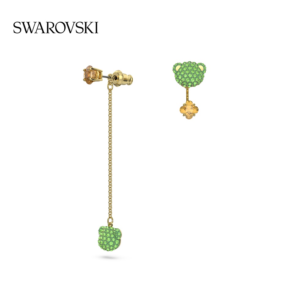 ของแท้-พร้อมส่ง-swarovski-swarovski-ต่างหูคริสตัล-รูปหมี-หัวใจ-เครื่องประดับสตรี