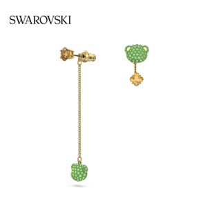 [ของแท้ พร้อมส่ง] Swarovski Swarovski ต่างหูคริสตัล รูปหมี หัวใจ เครื่องประดับสตรี