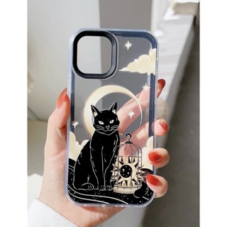 เคสไอโฟนใสแมวดำเวทย์มนต์ i6-14promax (Case iphone) เคสมือถือ เคสแมว เคสแต่งขอบ เคสใสสกีน เคสแมวดำ เคสทาสแมว เคสแม่มด