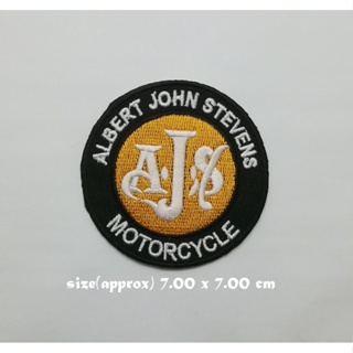 AJS Albert John Stevens ตัวรีดติดเสื้อ แจ๊คเก็ต อาร์ม  ยีนส์ Hipster Embroidered Iron on Patch  DIY