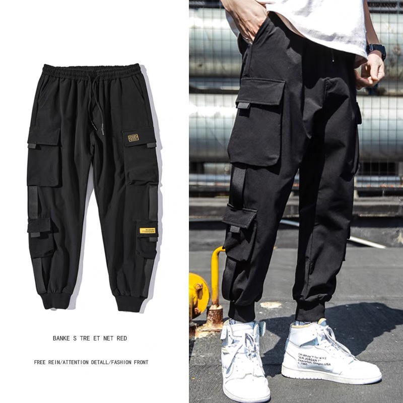 018-l-5xlกางเกงแฟชั่นผู้ชายขายาวกางเกงแฟชั่นเกาหลีทรงขาจั้มกางเกงผู้ชายใส่สบายเนื้อผ้าระบายอากาศได้ดี