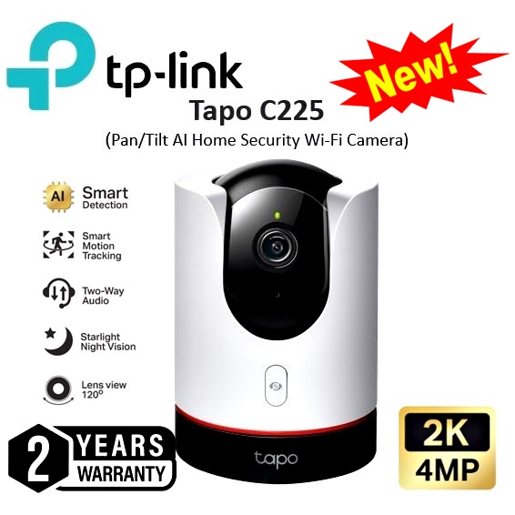 ภาพหน้าปกสินค้าโปรแรง1.1 ️กล้องวงจรปิดไร้สาย ️TP-LINK (Tapo C225) 4MP 2K QHD Pan/Tilt AI Home Security Wi-Fi Camera