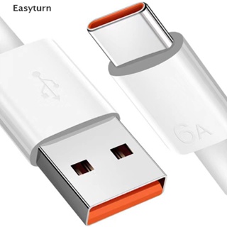 Easyturn สายชาร์จ USB Type-c 6A 66W 1/1.5 ไมล์ ชาร์จเร็วมาก สําหรับ xiaomi Samsung Huawei ET