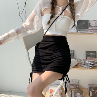 กระโปรงเสื้อผ้าแฟชั่นสตรี,เชือกถักเอวสูง,กระโปรงสะโพก 2022,กระโปรง MSS125
