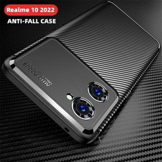 เคสโทรศัพท์ซิลิโคน TPU แบบนิ่ม คาร์บอนไฟเบอร์ กันกระแทก ป้องกันกล้อง สําหรับ Realme 9 10 Pro Plus 10Pro + 9Pro 9i Realme9 Realme9Pro Realme10 4G 5G