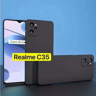 เคสซิลิโคน Case Realme C35  เคสโทรศัพท์ เรียวมี เคสนิ่ม tpu เคสสีดํา เคสซิลิโคน สวยและบางมาก REALME C35 พร้อมส่ง