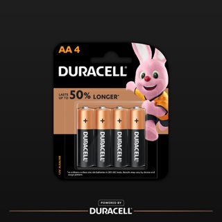 Duracell AA ถ่านอัลคาไลน์ ดูราเซลล์ AA สำหรับอุปกรณ์ที่ใช้เป็นประจำทุกวัน แพ็ค 4 ก้อน