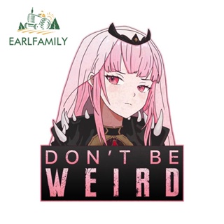 Earlfamily สติกเกอร์ไวนิล ลายการ์ตูน Dont Be Weird Hololive Peeker กันน้ํา สําหรับติดตกแต่งประตูรถยนต์ รถจักรยานยนต์ 13 ซม. x 10.4 ซม.