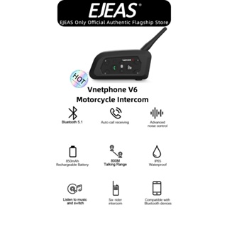 EJEAS Vnetphone V6 ชุดหูฟังบลูทูธ 5.1 กันน้ํา IP65 สําหรับหมวกกันน็อครถจักรยานยนต์ Shoei AGV KYT Yamaha Honda Forza 250
