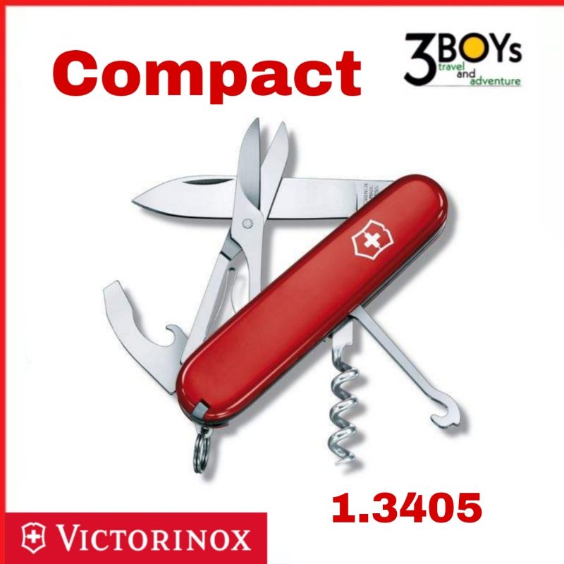 มีด-victorinox-รุ่น-compact-มีดพกสวิส-15-ฟังก์ชั่น-1-3405-น้ำหนักเบา-พกง่าย-มีปากกา-และกรรไกร-น่าใช้งาน