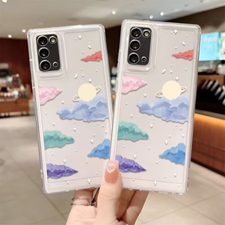 เคสโทรศัพท์มือถือ แบบใส ลายก้อนเมฆ ดวงจันทร์ สําหรับ samsung S22 ULTRA A03 A13 A12 A31 A32 A53 A52 A10S A51 A71 A50 A20