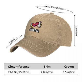 หมวกเบสบอล ผ้าฝ้าย 100% พิมพ์ลายโลโก้ Britto ปรับขนาดได้ เข้ากับทุกชุด สําหรับผู้ชาย และผู้หญิง