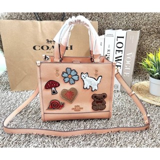 COACH DEMPSEY TOTE WITH CREATURE PATCHES