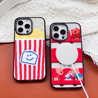 เคสโทรศัพท์มือถือ แม่เหล็ก ลายหมีป๊อปคอร์น สําหรับ iPhone 11 CT 14 13 12 11