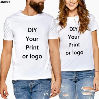 Customized Printed Leisure T Shirt Harajuku Women Tee DIY Your Like Photo Or Logo White T-shirt Fashion Custom Men&amp;#39;s