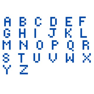 ตัวรีดติดเสื้อตัวอักษร A - Z💙💙💙  สีน้ำเงิน 8 - BIT รีดง่ายแผ่นฟิมล์รีดร้อนติดเสื้อ
