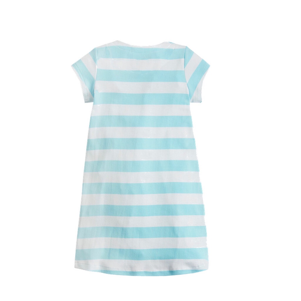 dress-1059-ชุดกระโปรงเด็กผู้หญิงสีฟ้าลายนก