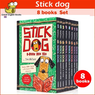 (ใช้โค้ดรับcoinคืน10%ได้)  พร้อมส่ง *ลิขสิทธิ์แท้ Original* ชุดหนังสือภาษาอังกฤษ Stick dog 8 books gift box full set