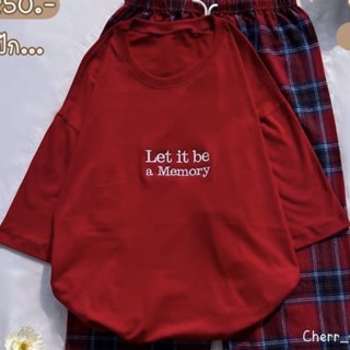 (ขายเฉพาะเสื้อ)เสื้อยืดโอเวอร์ไซส์ Oversize ผ้าคอตตอน ลายLet it be