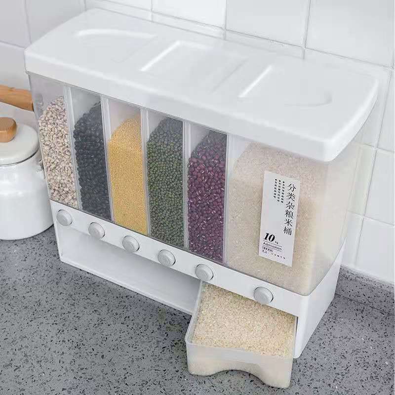 home-sealed-rice-storage-box-wall-mounted-cereal-grain-container-dry-food-dispenser-grain-storage-jar-kitchen-organizer