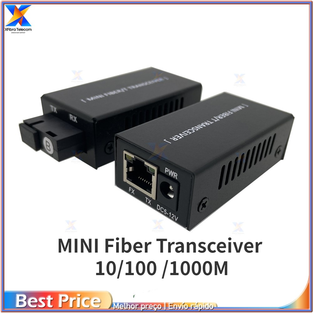 NEW MINI Fiber Transceiver 10/100 /1000M Gigabit Fiber Media Converter ...