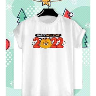 🎅 เสื้อยืดลายปีใหม่ Happy New Year &amp; Merry Christmas 2022 ลายน่ารักๆ ผ้า TK ใส่สบาย สีสันสดใส ไม่ยืดไม่ย้วย