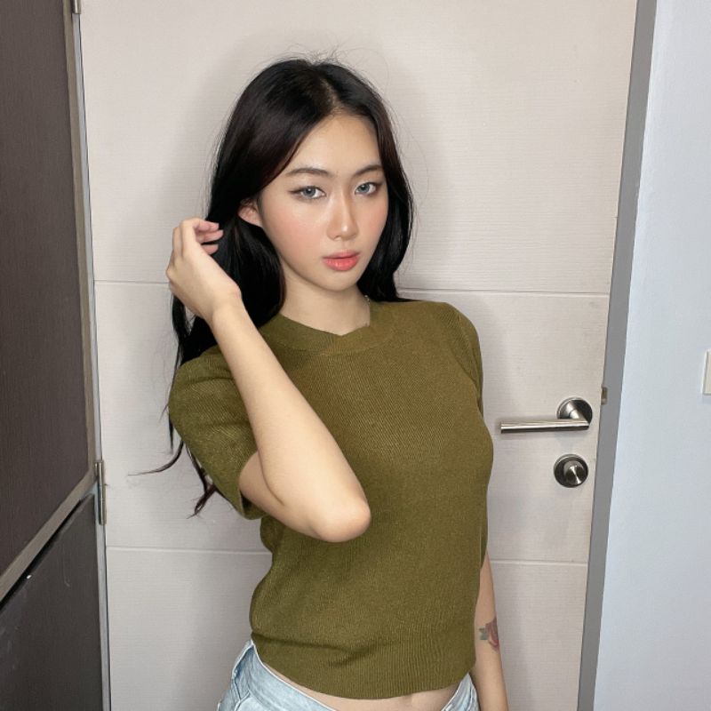 ey-official-2065-พร้อมส่งเสื้อไหมพรมแขนสั้นคอกลม-ผ้านุ่มใส่สบาย-แมทช์ง่ายมีหลายสี
