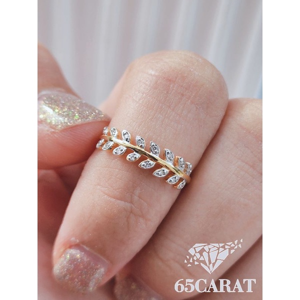 65carat-แหวนใบมะกอก-เพชรแท้น้ำ100-ตัวเรือนหน้ากว้าง-ทองคำแท้9k-พร้อมส่ง-รหัสr118