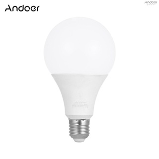 Andoer E27 30W หลอดไฟ LED ประหยัดพลังงาน 5500K แสงสีขาวอ่อน สําหรับสตูดิโอถ่ายภาพ วิดีโอ บ้าน เชิงพาณิชย์