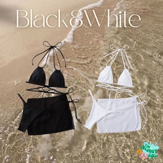 ภาพหน้าปกสินค้าBlack&White Bikini Set 3pcs พร้อมส่ง ชุดว่ายน้ำบิกินี่เซ็ต3ชิ้น สายฝอ แซ่บๆ บิกินี่พันเอว สีดำ,สีขาว บิกินี่เซ็กซี่ ที่เกี่ยวข้อง