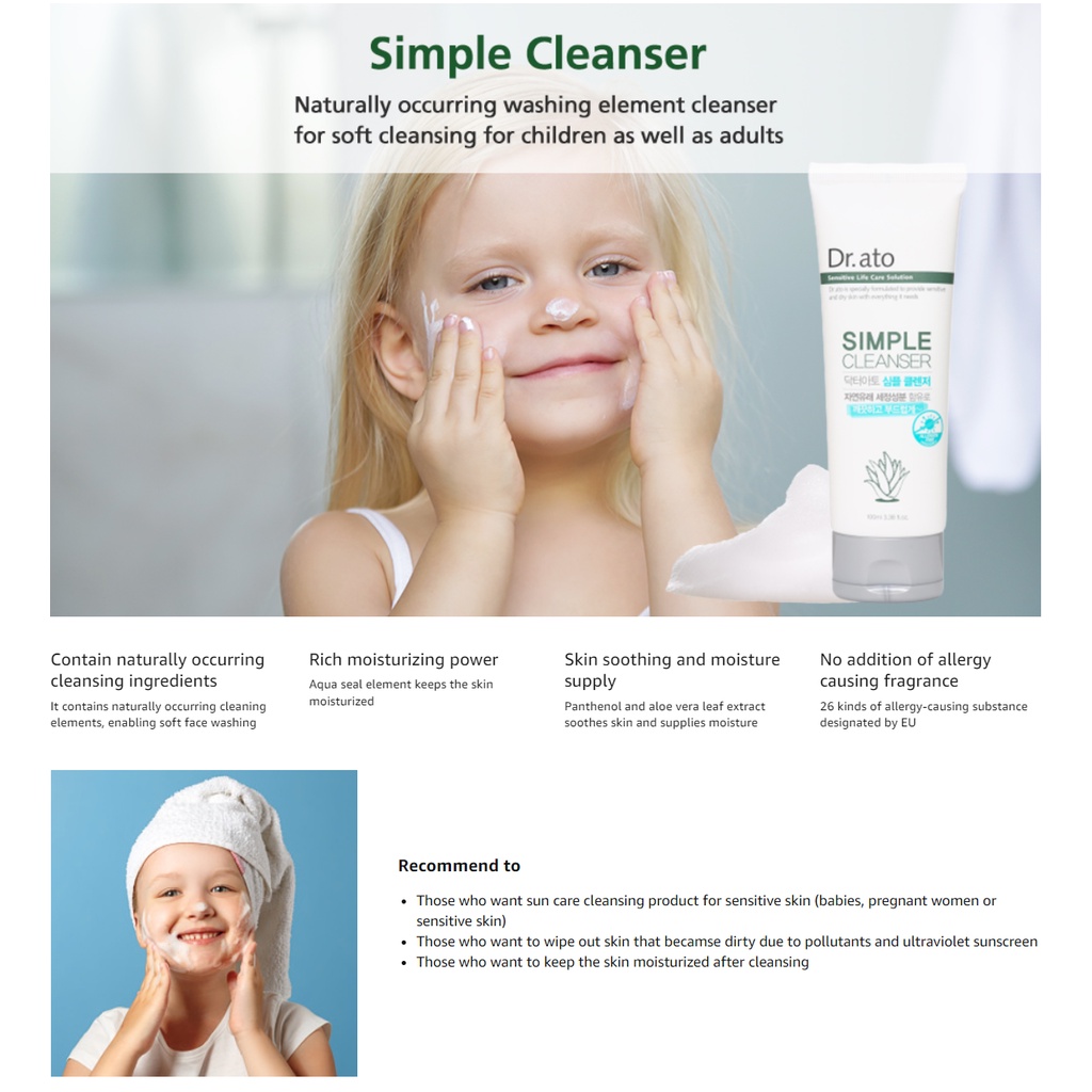 korea-dr-ato-simple-cleanser-100ml-moisturizing-facial-cleansing-foam-with-aloe-vera-and-panthenol