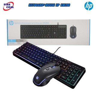 คีย์บอร์ด+เมาส์ KEYBOARD+Mouse HP KM200 Rainbow LED Lighting Optical Gaming สามารถออกใบกำกับภาษีได้