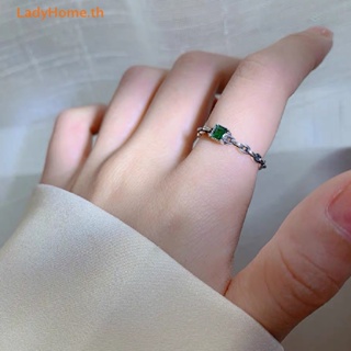สินค้า Ladyhome ใหม่ แหวนนิ้วมือ ประดับเพทายมรกต ทรงสี่เหลี่ยม ขนาดเล็ก สไตล์วินเทจ เครื่องประดับแฟชั่น สําหรับผู้หญิง ของขวัญ ปาร์ตี้ TH