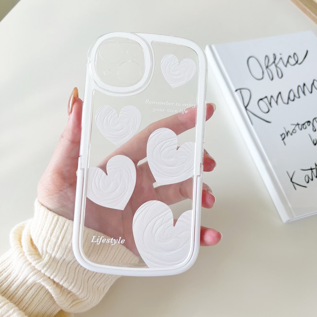 เคสใส-เคสตั้งได้-เคสขาตั้ง-เคสขาตั้งลายหัวใจขาว