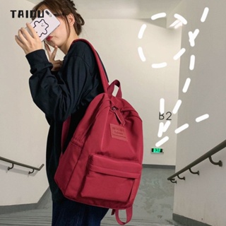 TAIDU กระเป๋าเป้นักเรียนมัธยมต้น กระเป๋านักเรียนผ้าใบสไตล์วิทยาลัย วัสดุไนลอน สไตล์เกาหลี ความจุสูง กลางแจ้ง