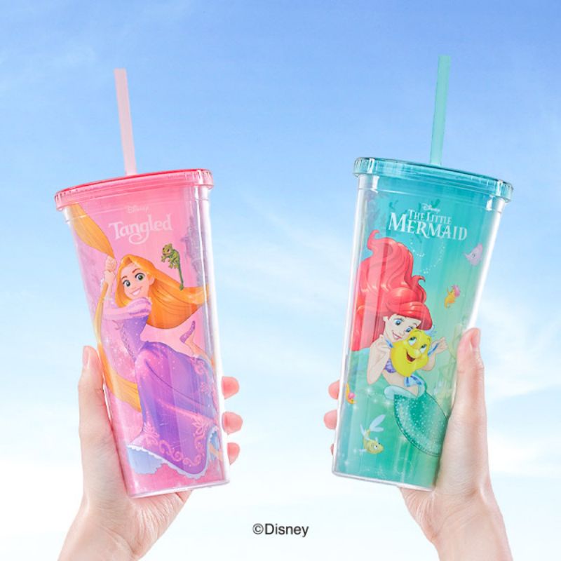 พร้อมส่ง-disney-princess-glass-แก้ว-2-ชั้น