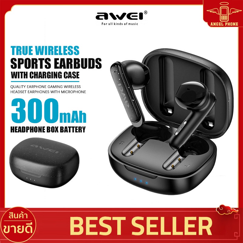 awei-หูฟังอินเอียร์-รุ่น-t66-enc-บลูทูธ-5-3-tws-ไร้สาย-ipx6-กันน้ำ-สเตอริโอ-ใส่ออกกำลังกาย-ลดเสียงรบกวนพร้อมไมโครโฟน-hd-คู่