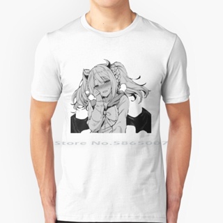 [S-5XL]Cute Demon Girl T Shirt 100% Cotton Ecchi Hentai Face Naughty Cute Face Lewd Anime Pervert Loli Waifu Discor_46