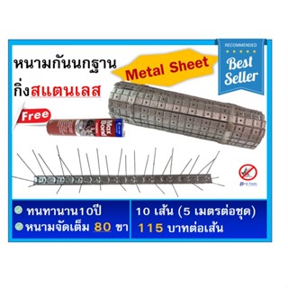 หนามกันนก หนามไล่นก หนามกันนกกิ่งสแตนเลสปลายแหลมฐาน Metal sheet  หนามเตย  ชนิดปลายแหลม **ราคาพิเศษถึงสิ้นเดือนนี้**