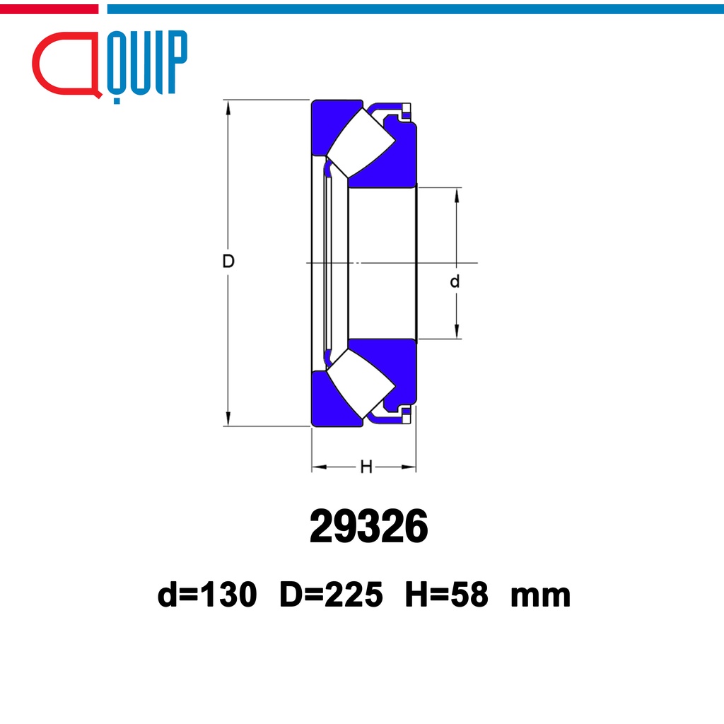 29326-ubc-ตลับลูกปืน-ลูกกลิ้งทรงกลมทรงกระบอก-spherical-roller-thrust-bearings-เพลา-130-มม