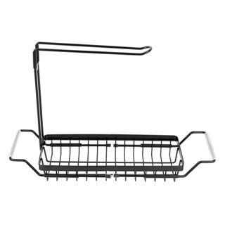 Sink Rack Holder Kitchen Dishdrying Sponge Drainer Basket Expandable Stainless Over The Telescopic Plate Cutlery Steel O