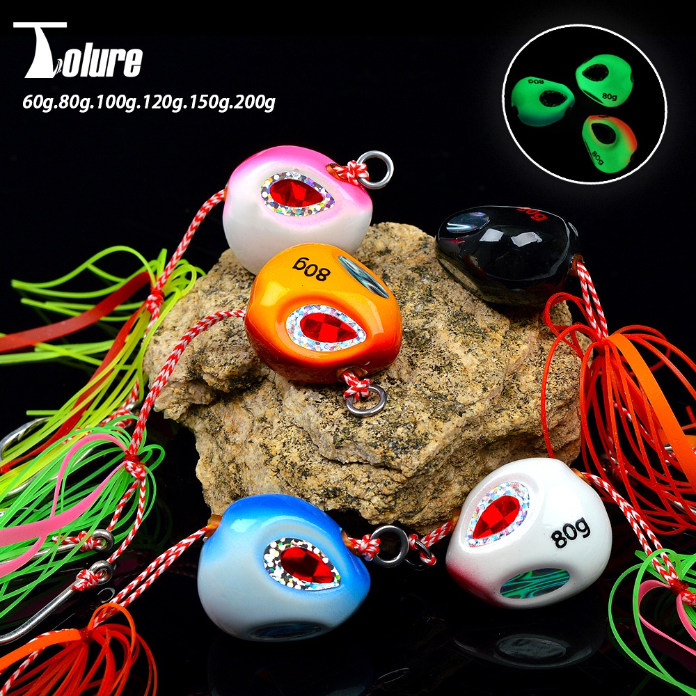 Tenya Slider Glow In The Dark – Leurres Jigging Mer 30g 40g 60g 100g 120g 150g 200g 250g – Snaper Slider Break Bell
