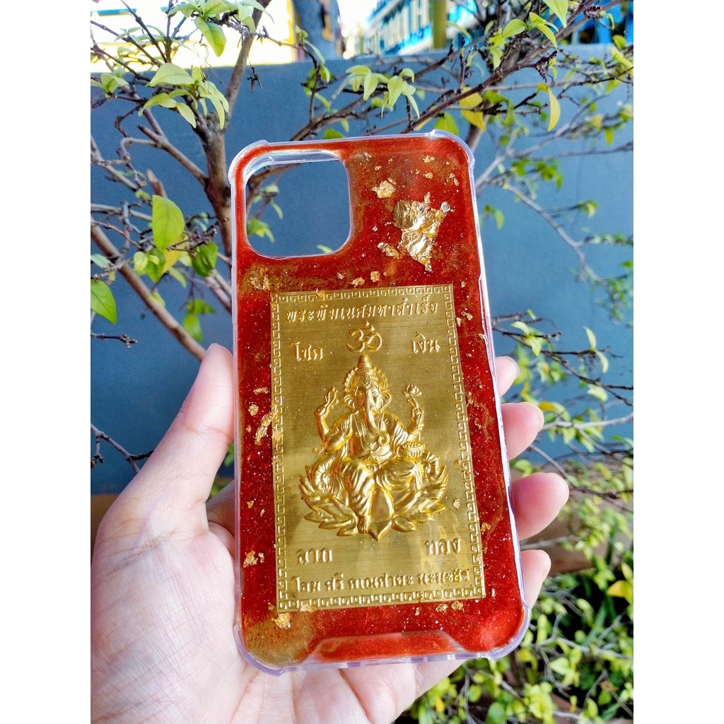 เคสแผ่นยันต์โลหะพระพิฆเนศมหาสำเร็จ-โชคลาภเงินทอง