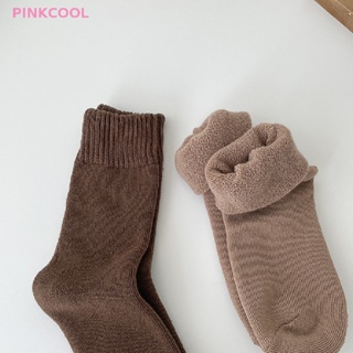Pinkcool ถุงเท้าผ้าฝ้าย แบบหนาพิเศษ ให้ความอบอุ่น แฟชั่นฤดูหนาว สําหรับผู้หญิง 1 คู่