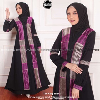 Gamis Abaya Turkey 2107 ชุดเดรสจัมโบ้ สําหรับสตรีชาวมุสลิม